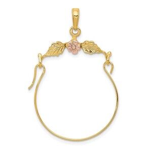 Million Charms 10k Two-tone Gold Leaves with Flower Charm Holder